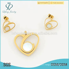 Hot new design heart shape jewelry sets , best earring& locket sets women's jewelry wholesale